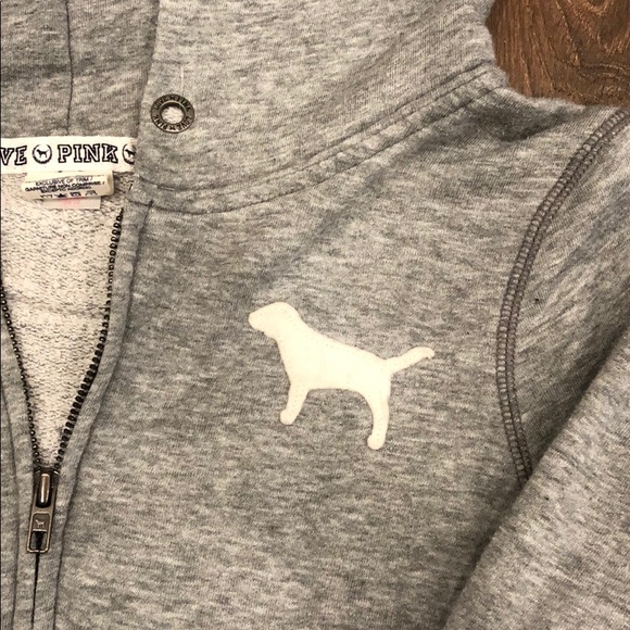 PINK Victoria Secret Grey Hoodie Size M - Picture 7 of 7